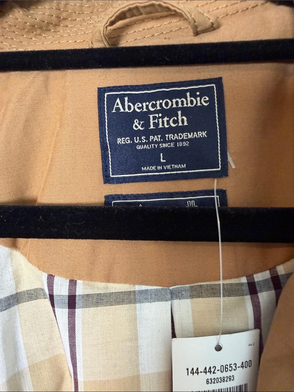 Abercrombie & Fitch Tan Double-Breasted Trench Coat - Picture 2 of 6